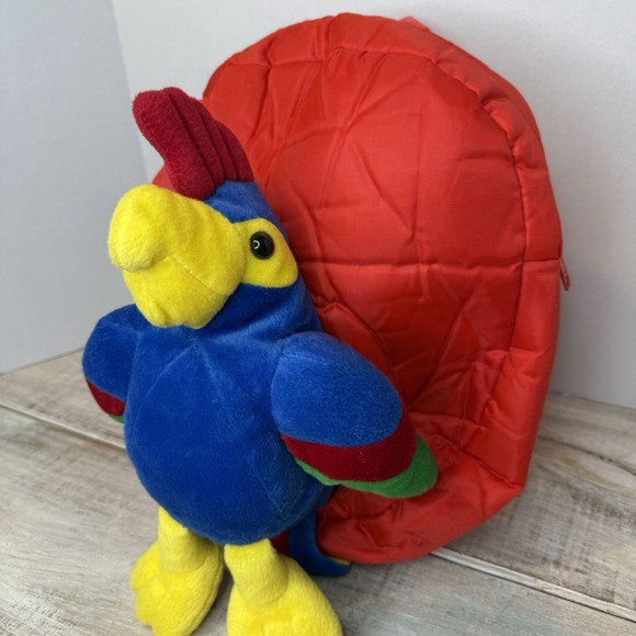Kids Toddler Parrot Plush Red Backpack School Dance Travel - Picture 2 of 10